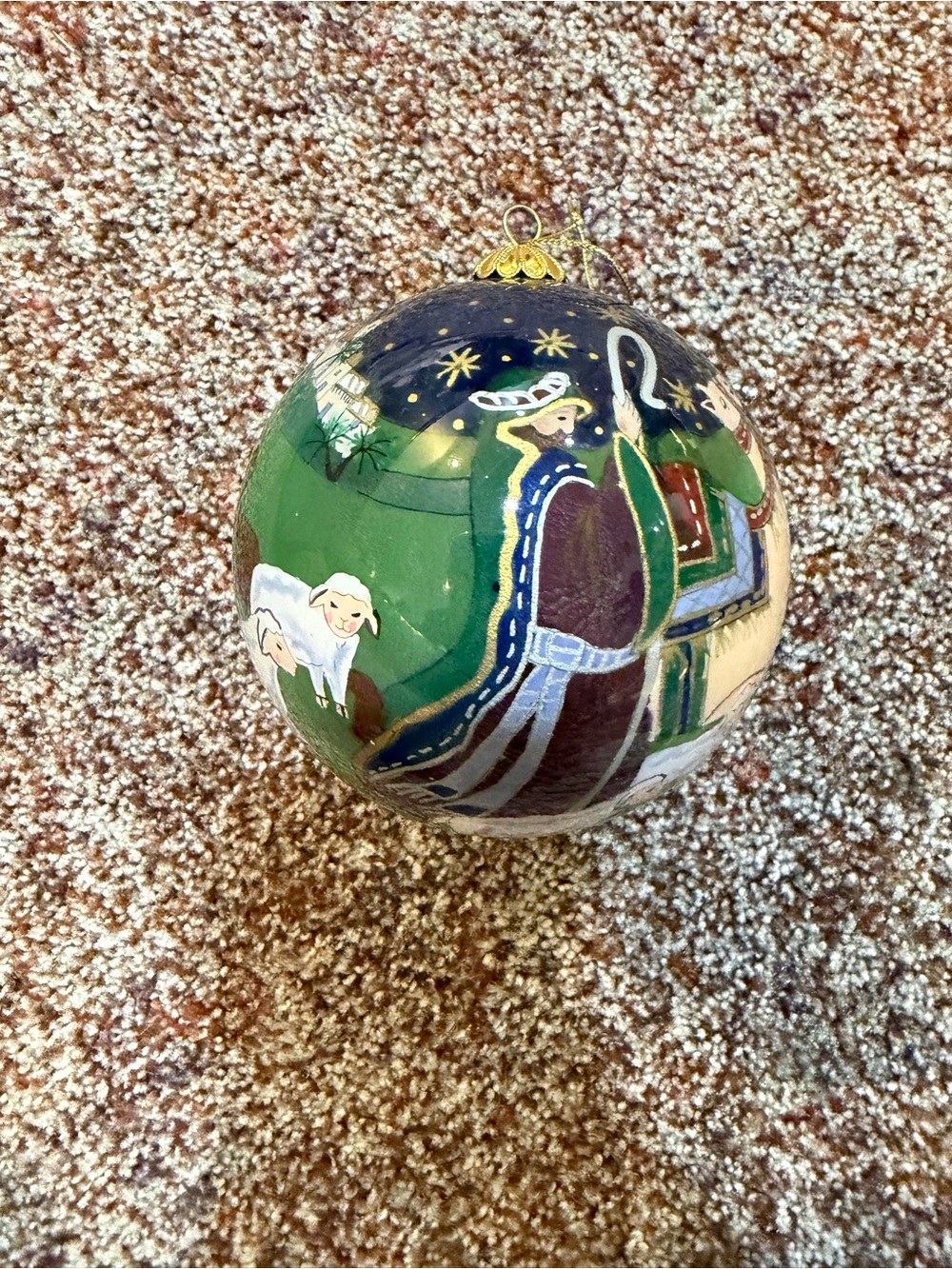 Glass Nativity Scene Tree Ornament